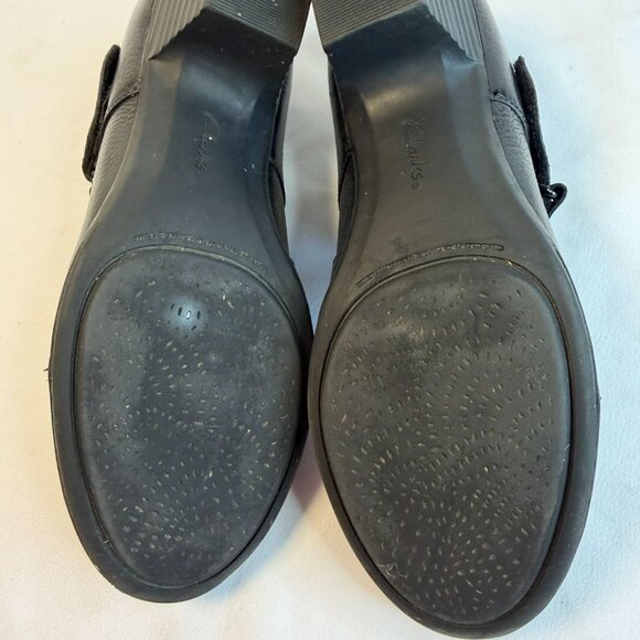 Clarks Emslie Lulin Women’s Size 6.5 Black Leather Mary Jane Comfort Pump Work - Picture 10 of 13